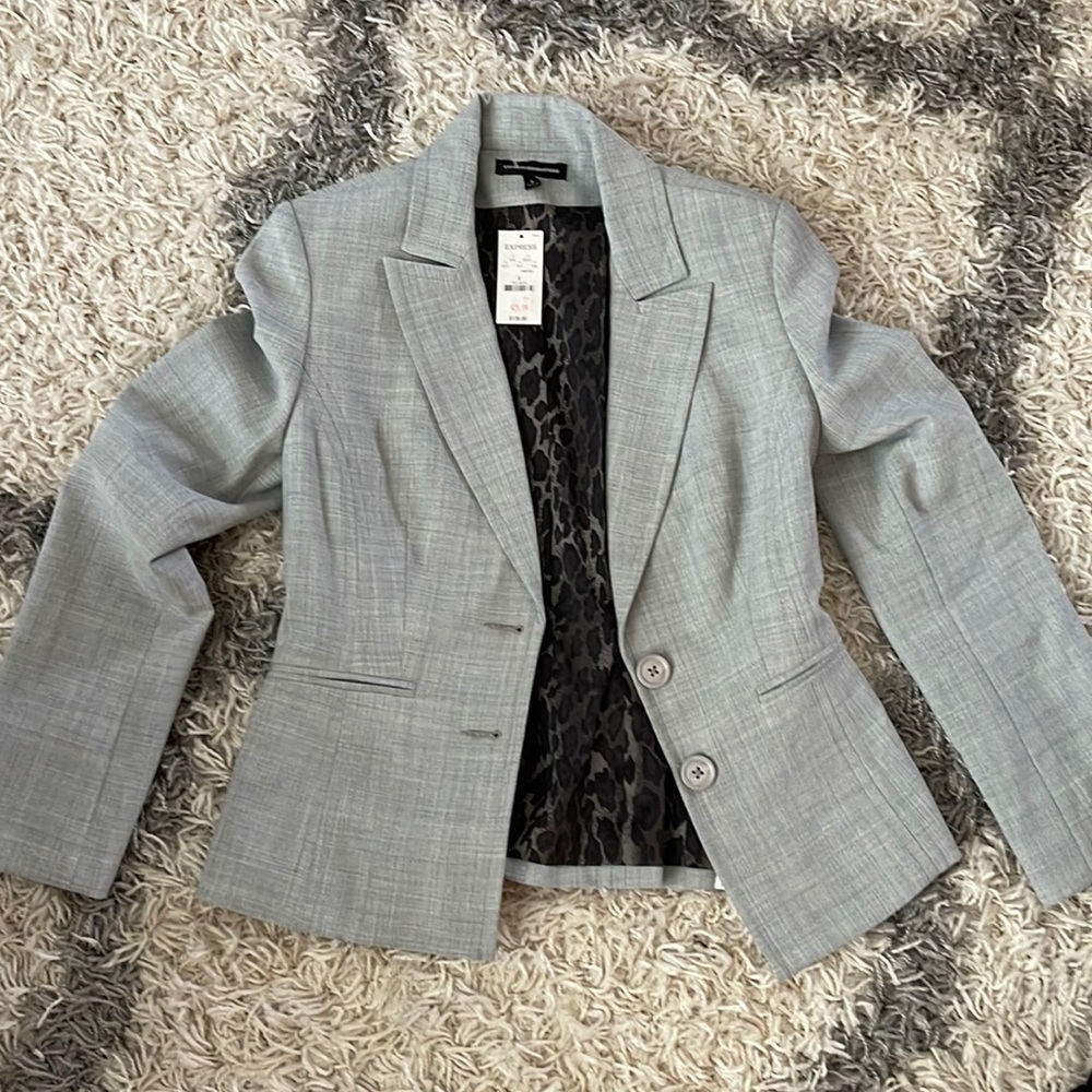 NWT Express - 2 Button Grey Suit Jacket/Blazer